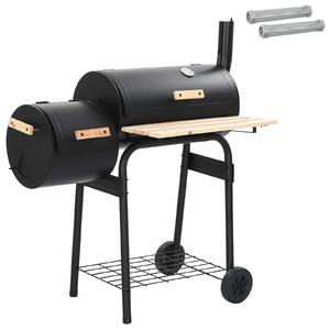 VidaXL Kültéri grill 104 x 58 x 114 cm Acél Fekete