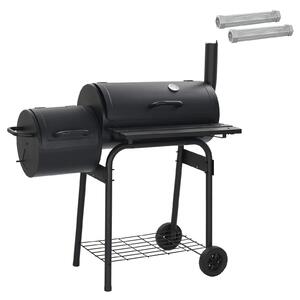 VidaXL Kültéri grill 103 x 60 x 113 cm Acél Fekete