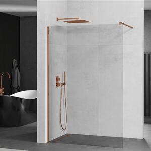 Mexen Kioto walk-in zuhanyfal - átlátszó üveg / rosegold profil - 80 cm (800-080-101-60-00)