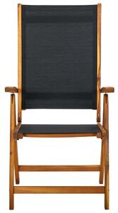 VidaXL 8 darab összecsukható tömör akácfa és textilén kerti szék
