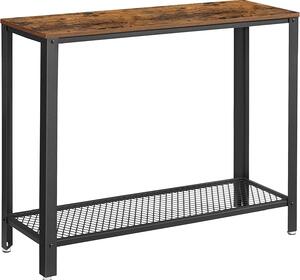 Modern stílusú konzolasztal, asztal állítható lábakkal barna-fekete | VASAGLE