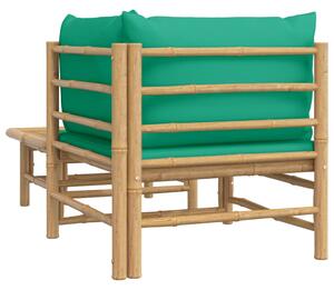 VidaXL 2 részes bambusz kerti ülőgarnitúra zöld párnákkal