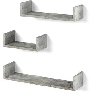 Vicco U alakú fali polc szett, 3 db-30,45,60 cm- beton szín
