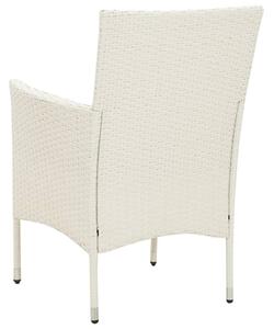 VidaXL 4 db fehér polyrattan kerti szék párnával