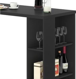 Vicco Noel fekete konyhai bárpult, 120 cm