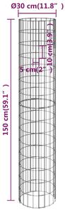 VidaXL 3 db kör alakú horganyzott acél gabion magaságyás Ø30 x 150 cm