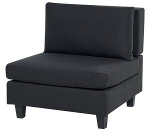 Háromszemélyes kombinálható fekete kárpitozott kanapé ottománnal UNSTAD