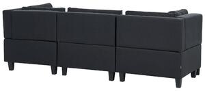 Háromszemélyes kombinálható fekete kárpitozott kanapé UNSTAD