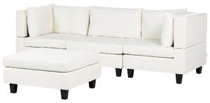 Háromszemélyes kombinálható fehér kárpitozott kanapé ottománnal UNSTAD