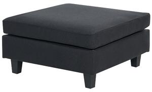 Háromszemélyes kombinálható fekete kárpitozott kanapé ottománnal UNSTAD