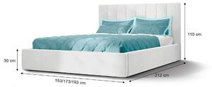 DENVER franciaágy magas ágytámlával - fehér Méret: 140x200