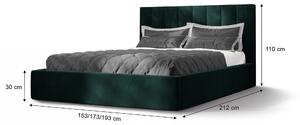 DENVER franciaágy magas ágytámlával - zöld Méret: 160x200