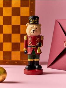 Sinsay - Álló karácsonyi dekoráció medve formájában, diótörő jelmezben - piros
