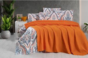 Narancssárga pamut ágytakaró 220x240 cm Waffle – Mila Home