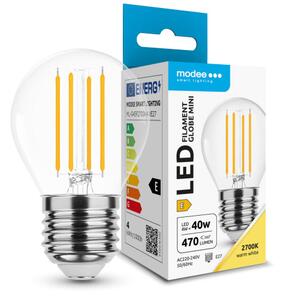 LED lámpa , égő , izzószálas hatás , filament , E27 foglalat , G45 , 4 Watt , meleg fehér , Modee