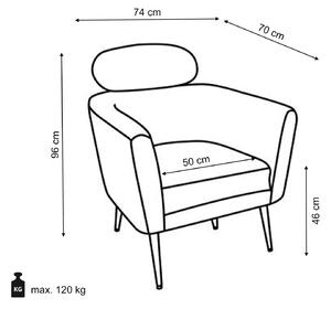 MELISSA I buklé fotel - krémszín