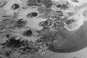 Kép nyári vigágok olajfestmény fekete fehérben