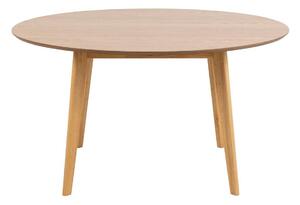 Asztal Oakland 630, Fényes fa, 76cm, Természetes fa furnér, Közepes sűrűségű farostlemez, Váz anyaga, Kaucsuk