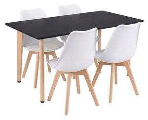 Silla 120 4+1 étkező garnitúra fekete-fehér