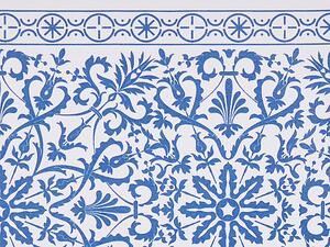 Fehér és kék kerámia fürdőszobai kiegészítő szett CARORA