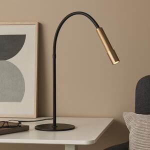 DRILL modern LED asztali lámpa, antik bronz, flexibilis cső, 2700K