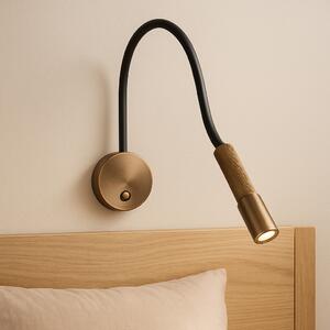 DRILL modern LED fali lámpa, antik bronz, fix, flexibilis, 3000k fény