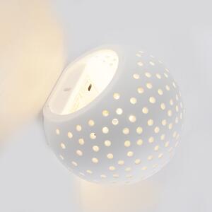 Vintage gömb alakú fali lámpa fehér vakolat - Blur