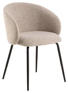 MAZZONI EXPORT CLARA Bézs Latte (Monza 60 szövet)/fekete lábak - MODERN KÁRPITOZOTT KAGYLÓSZÉK LOFT STÍLUSÚ NAPPALIBA/ÉTKEZŐBE/IRODÁBA