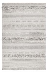 Világosszürke-krémszínű mosható kézi szövésű pamut szőnyeg 140x200 cm Air Natural – Lorena Canals