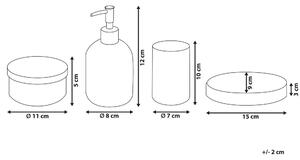 Ibolyalila üveg fürdőszobai kiegészítő négydarabos szettben TELMA