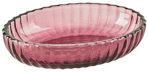 Rózsaszín üveg fürdőszobai kiegészítő négydarabos szettben CARDENA