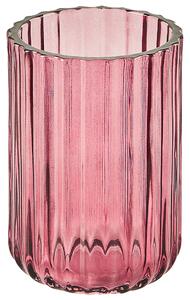 Rózsaszín üveg fürdőszobai kiegészítő négydarabos szettben CARDENA