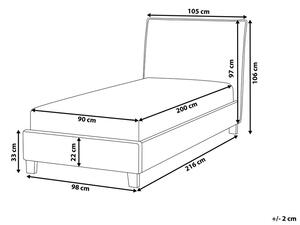Bézs kárpitozott ágy 90 x 200 cm SENNEZ