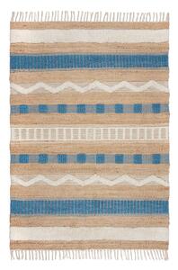 Kék-natúr színű kézi szövésű jutakeverék szőnyeg 120x170 cm Medina Jute – Flair Rugs