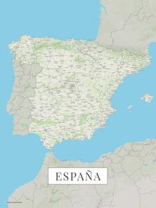 Spain color Térképe, (30 x 40 cm)