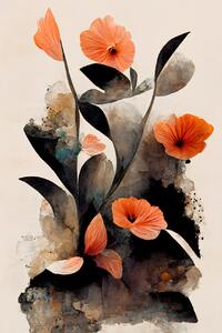 Illusztráció Abstract Flowers, Treechild, (26.7 x 40 cm)