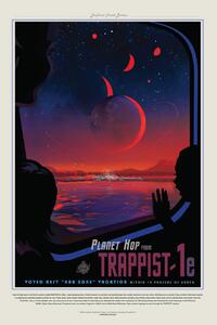 Illusztráció Trappist 1E (Planet & Moon Poster) - Space Series (NASA), (26.7 x 40 cm)