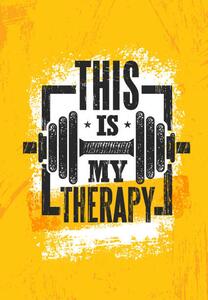 Illusztráció This Is My Therapy. Fitness Muscle, subtropica, (26.7 x 40 cm)