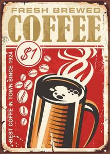 Illusztráció Fresh brewed coffee vintage sign design, lukeruk, (30 x 40 cm)