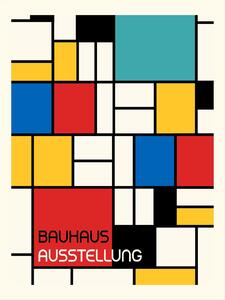 Illusztráció Bauhaus Geometric Design Retro, Retrodrome, (30 x 40 cm)