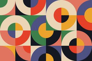Illusztráció Bauhaus Geometry Artwork Abstract Vector Design, Normform, (40 x 26.7 cm)