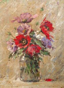 Illusztráció Oil painting - flowers in the vase, Slavica, (30 x 40 cm)