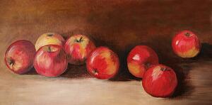 Illusztráció Acrylic painting with eight red apples, mitza, (40 x 20 cm)