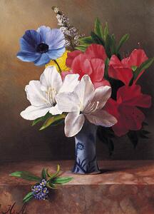 Illusztráció Flowers in a blue vase, Fine Art Photographic, (30 x 40 cm)