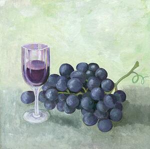 Illusztráció Oil painting of red wine grapes, mitza, (40 x 40 cm)