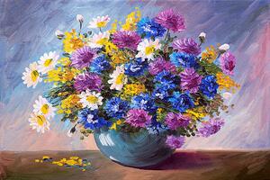 Illusztráció oil painting - bouquet of wildflowers, Max5799, (40 x 26.7 cm)