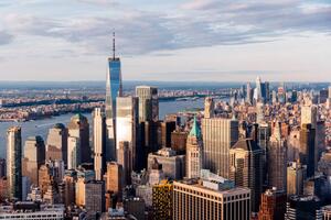 Művészeti fotózás New York City downtown skyline aerial, Alexander Spatari, (40 x 26.7 cm)