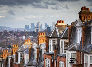 Művészeti fotózás View across city of London from Muswell Hill, coldsnowstorm, (40 x 30 cm)