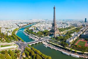 Művészeti fotózás Eiffel Tower aerial view, Paris, saiko3p, (40 x 26.7 cm)