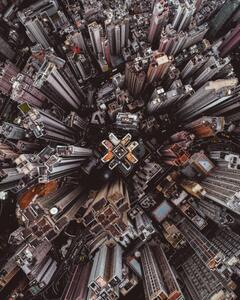 Művészeti fotózás Aerial perspective of skyscrapers in Mid, Abstract Aerial Art, (30 x 40 cm)